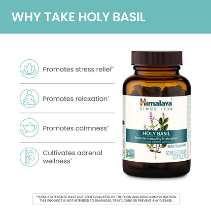 Himalaya Holy Basil Supplement, Reduce Cortisol, 720mg, 60 Capsules