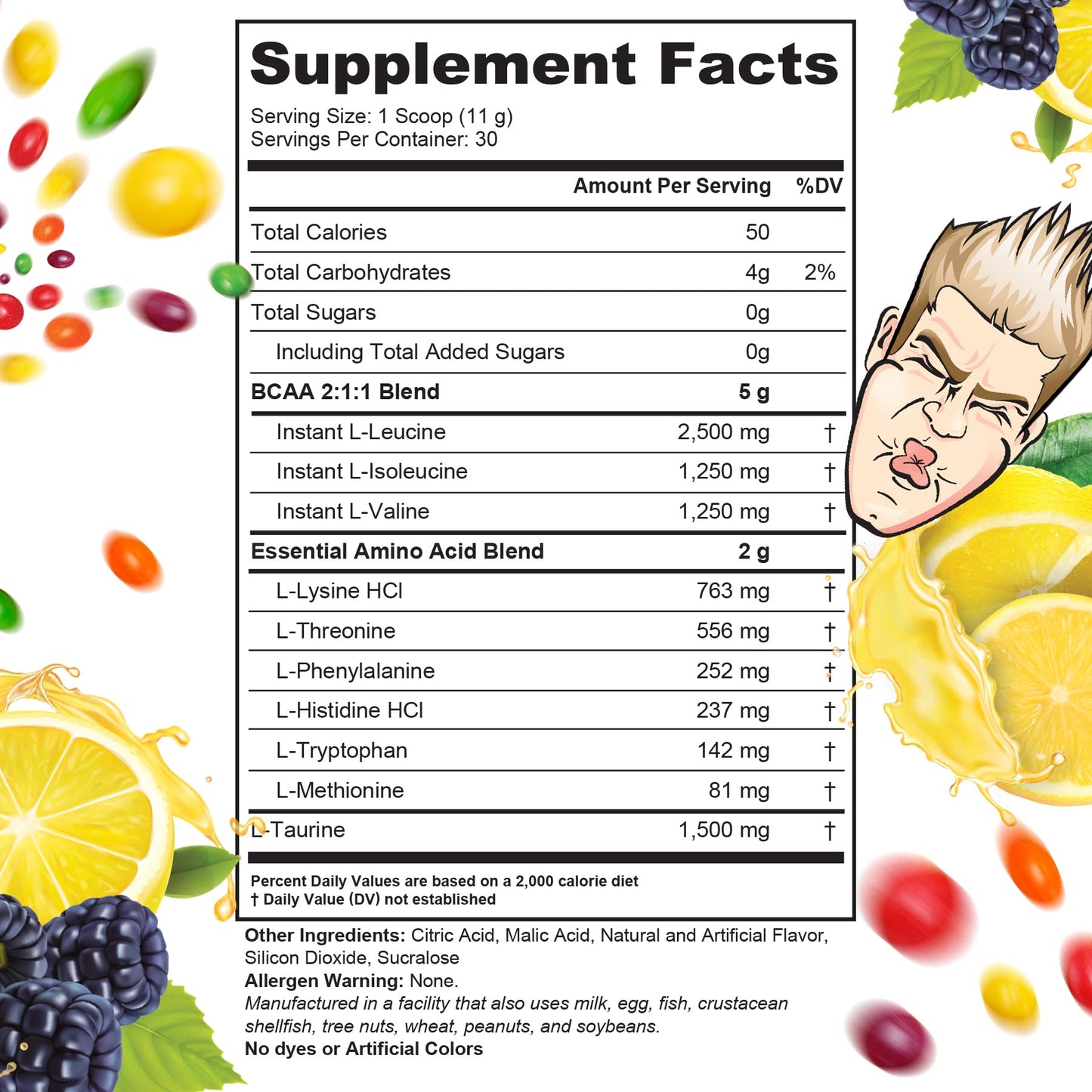 Cutler Nutrition Generate Sour Rainbow Candy BCAA EAA Powder, 30 Servings | 12.95 oz | 5g BCAAs and 2g EAAs per serving for post-workout recovery, hydration, lean muscle support and protein synthesis