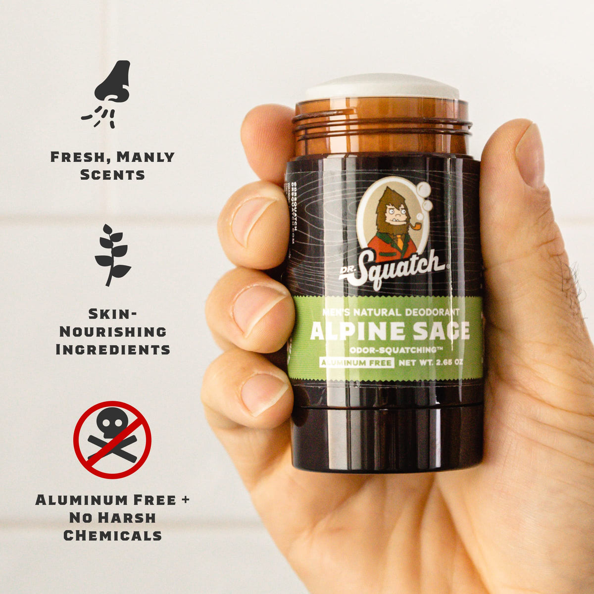 Dr. Squatch Natural Deodorant for Men 4 Pack Pine Tar – Odor-Squatching Men's Deodoran