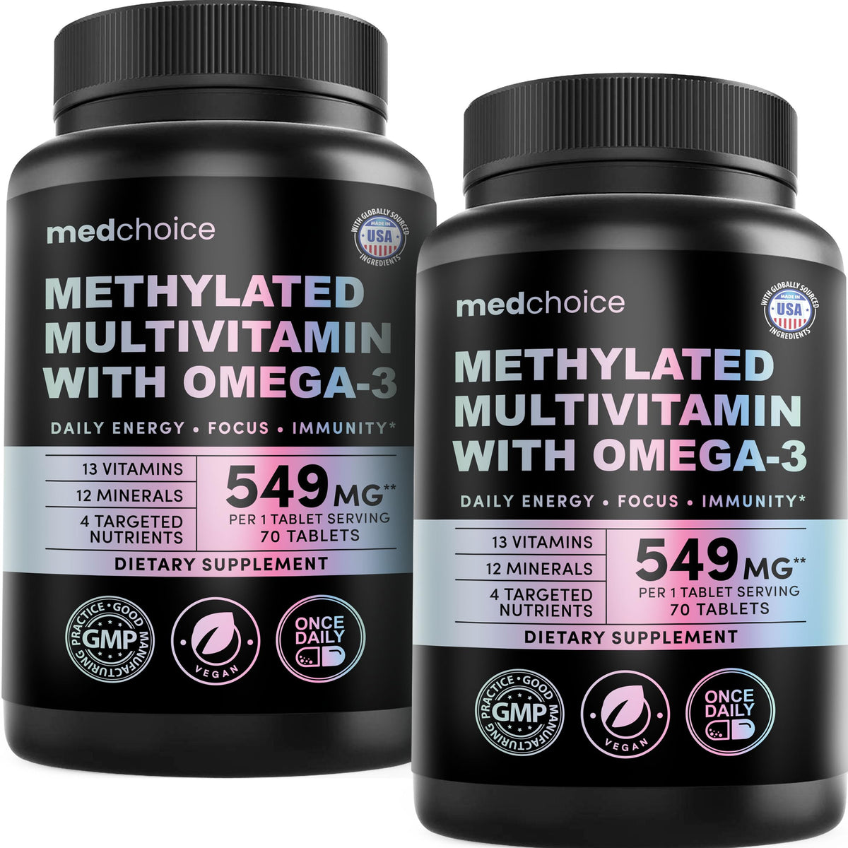 MEDCHOICE Complete 29-in-1 Methylated Multivitamin with Omega-3, 70ct
