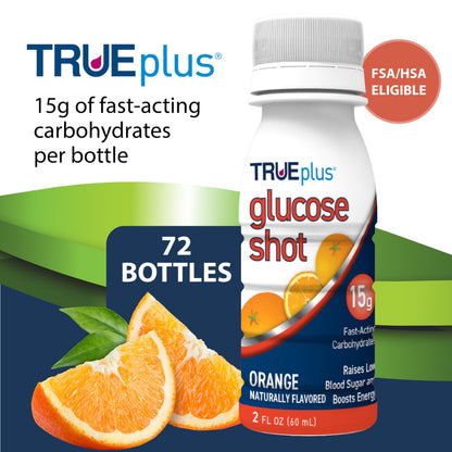 TRUEplus Glucose Shot, 15g Carbohydrates, Mixed Berry Flavor, 6 Pack | 15g Fast-Acting Carbohydrates, Fat Free, Gluten Free, Boosts Energy, Great Tasting and Easy to Use
