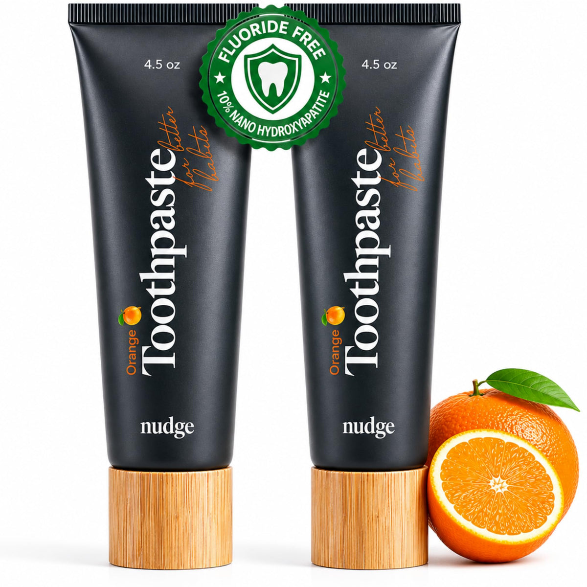 Nudge 10% Nano Hydroxyapatite Toothpaste, Natural Mint, 4.5 oz, Pack of 2