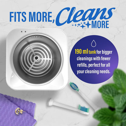 Ultrasonic Retainer Cleaner Machine, 48kHz, Dental Pod with 3 Modes, 200ml