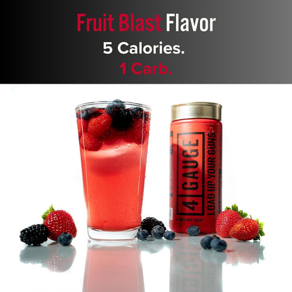 4 Gauge Explosive Preworkout Without The Jitters | 30 Servings | Nitric Oxide Booster | L-Citrullline, L-Carnitine, Creatine | No Artificial Ingredients (Fruit Blast)