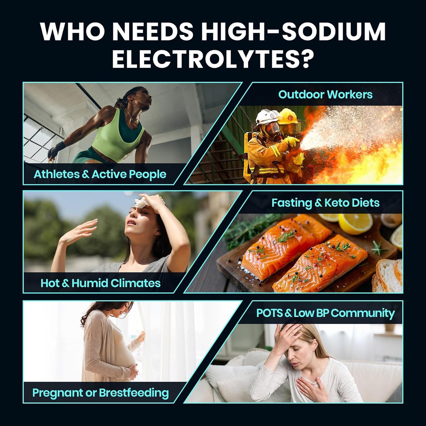 Venture Pal High Sodium Sugar-Free Electrolytes Powder Packets, 16 Sticks | Hydration Packets with Sodium, Potassium & Magnesium, Zero Calories, Keto, Vegan, and Paleo Friendly