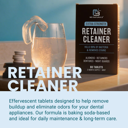 Retainer Cleaner Tablets, Denture Cleaner, Mint, 4 Month Supply by M3