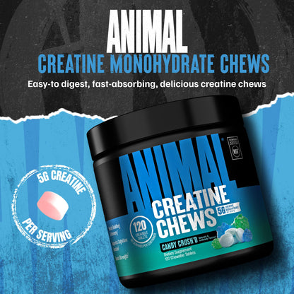 Animal Creatine Monohydrate Chews for Men & Women | Fruit Punch 120 Count