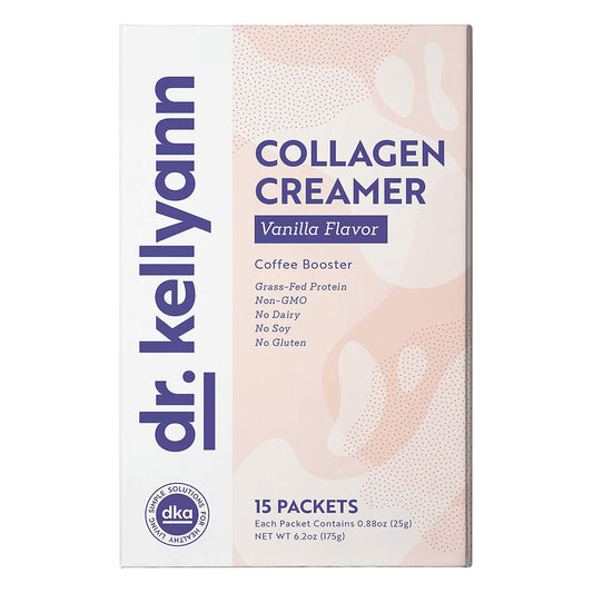 Dr. Kellyann Keto Coffee Creamer Vanilla with Coconut Oil & 100% Grass-fed Collagen Powder - Dairy free, Sugar free, Gluten-Free, Soy free, Low Carb - Keto & Paleo Friendly (15 servings)