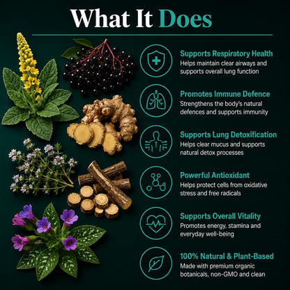 Elite Mullein Drops for Lungs, Respiratory Support, Organic Leaf Extract Liquid, Lungwort, Licorice Root, Thyme, Elderberry, Peppermint Oil, Vegan, Alcohol & Sugar-Free, 60mL