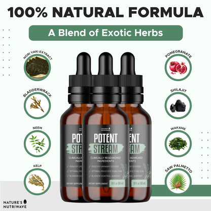 PotentStream Drops – Plant Extract Liquid – 1 Month Supply | Liquid drops with plant extracts, original formula | Made in USA | Take by dropper, mixes into water