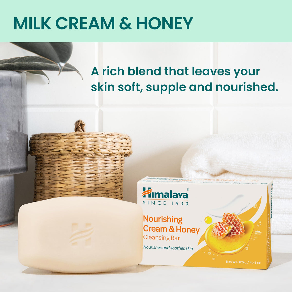 Himalaya Nourishing Cream & Honey Cleansing Bar Soap, 4.41 oz, 6 Pack