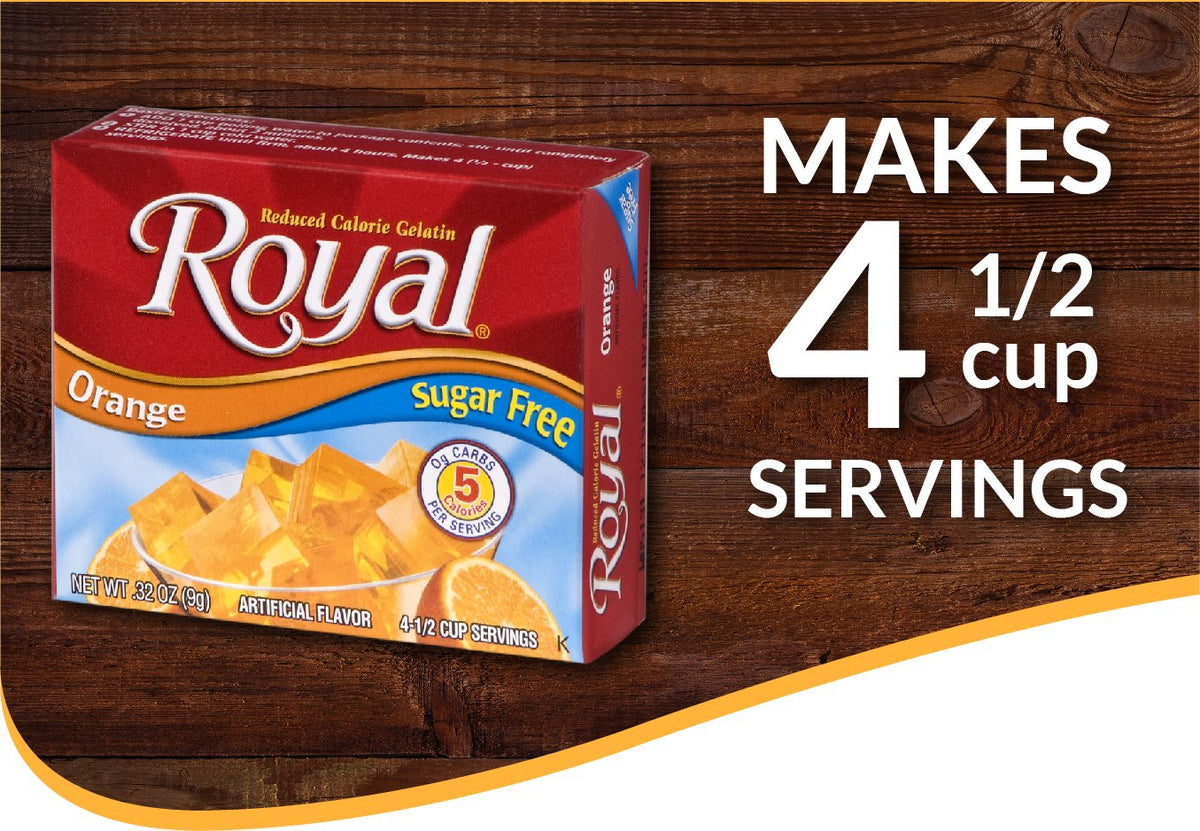 Royal Strawberry Gelatin Dessert Mix, Sugar Free and Carb Free,0.32 0z (Pack of 12)