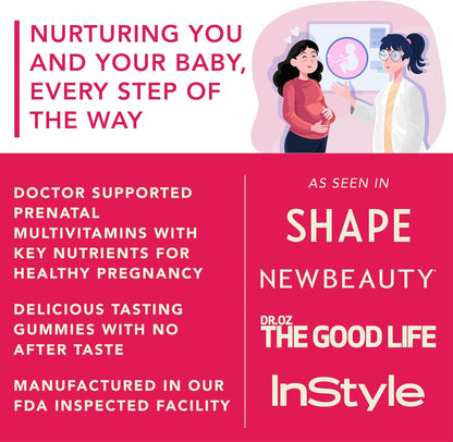 PLANT.O NUTRITION Prenatal Gummies for Women with DHA, Folate, Vitamin B C D | Delicious Multivitamin Blend for Fetal and Neural Support, Bones, Energy & Immunity During Pregnancy