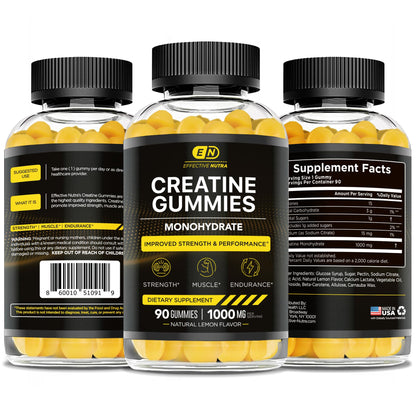 EFFECTIVE NUTRA Creatine Gummies for Men & Women - Creatine Monohydrate