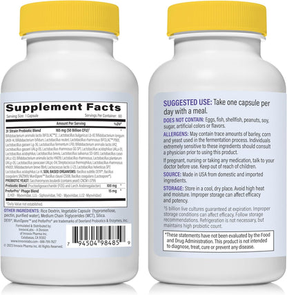 InnovixLabs Probiotic & Magnesium Bundle Multi-Strain Probiotic (60 Time-Release Capsules) Advanced Magnesium (150 Time-Release Capsules). Helps Support Immune and Gut Health. *