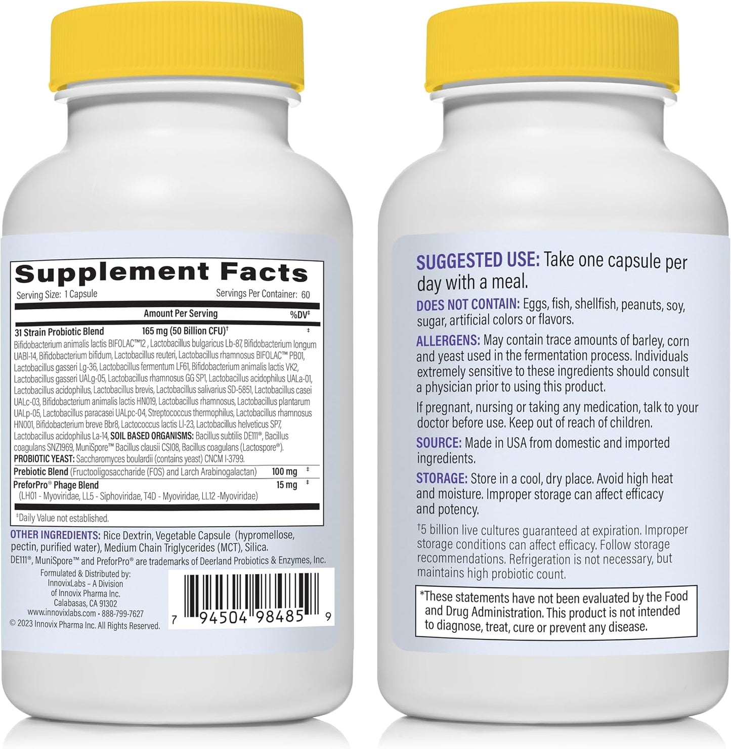 InnovixLabs Multi Probiotic & Curcumin Bundle Multi-Strain Probiotic (60 Time-Release Capsules) Turmeric Curcumin (100 Time-Release Tablets). Supports Gut and Immune Health. *