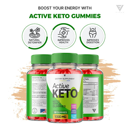 (3 Pack) Active Keto Gummies for Weight Loss Active Keto ACV Gummies Advanced