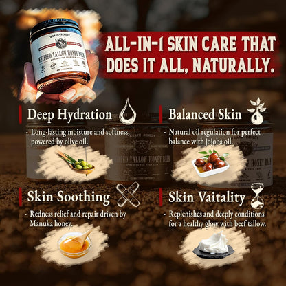 Beef Tallow for Cooking (14 oz) + Organic Beef Tallow for Skin - 4 OZ (Vanilla)