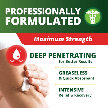 Owell Naturals Deep Penetrating Pain Relief Cream, Maximum Strength Formula for Joints & Muscles, Lower Back, Knees, Hands, Legs, Ankle – Fast Acting Comfort, 7 oz