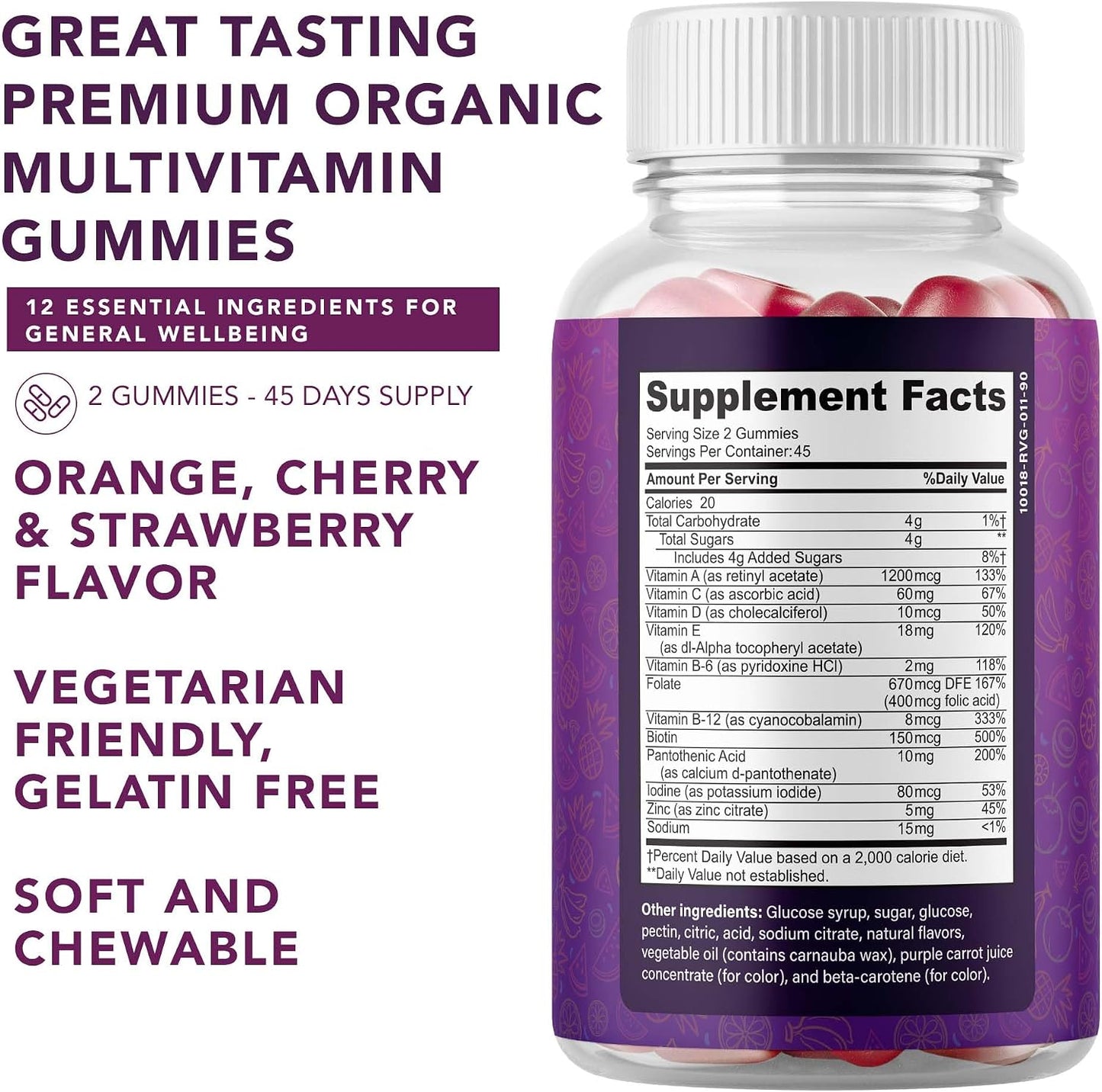 Complete Multivitamin Gummies for Adults – All-in-One Blend of Vitamin A B C D E Zinc and Biotin - Adult Vitamin Gummy for Energy and Immunity – 90 Delicious Gluten Free and Veggie Gummies