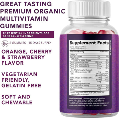 Complete Multivitamin Gummies for Adults – All-in-One Blend of Vitamin A B C D E Zinc and Biotin - Adult Vitamin Gummy for Energy and Immunity – 90 Delicious Gluten Free and Veggie Gummies