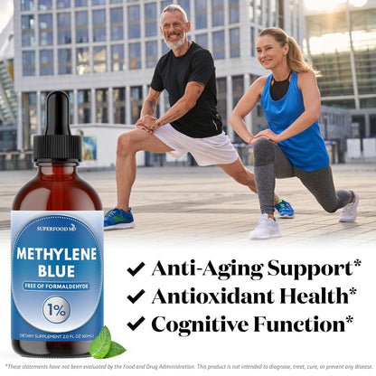 Methylene Blue Pharmaceutical Grade 8 oz – Pharmaceutical Grade 1% Solution, 3rd Party Tested, Brain Health Supplement for Humans High Cognitive Support – Formaldehyde-Free Formula