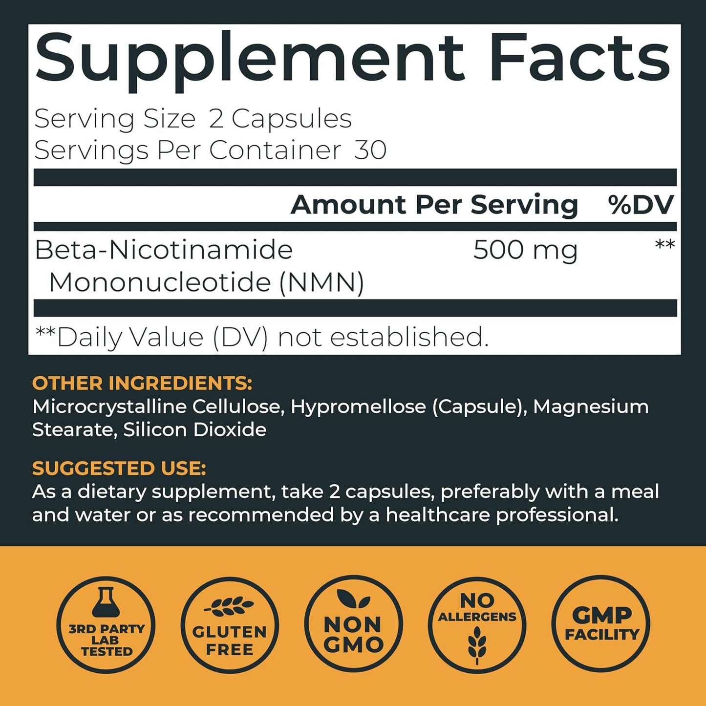 Left Coast Performance NMN Supplement 500mg for NAD+ Support – Nicotinamide Mononucleotide for Healthy Aging, Cellular Energy & Vitality – Third-Party Lab Tested, Non-GMO – 60 Capsules