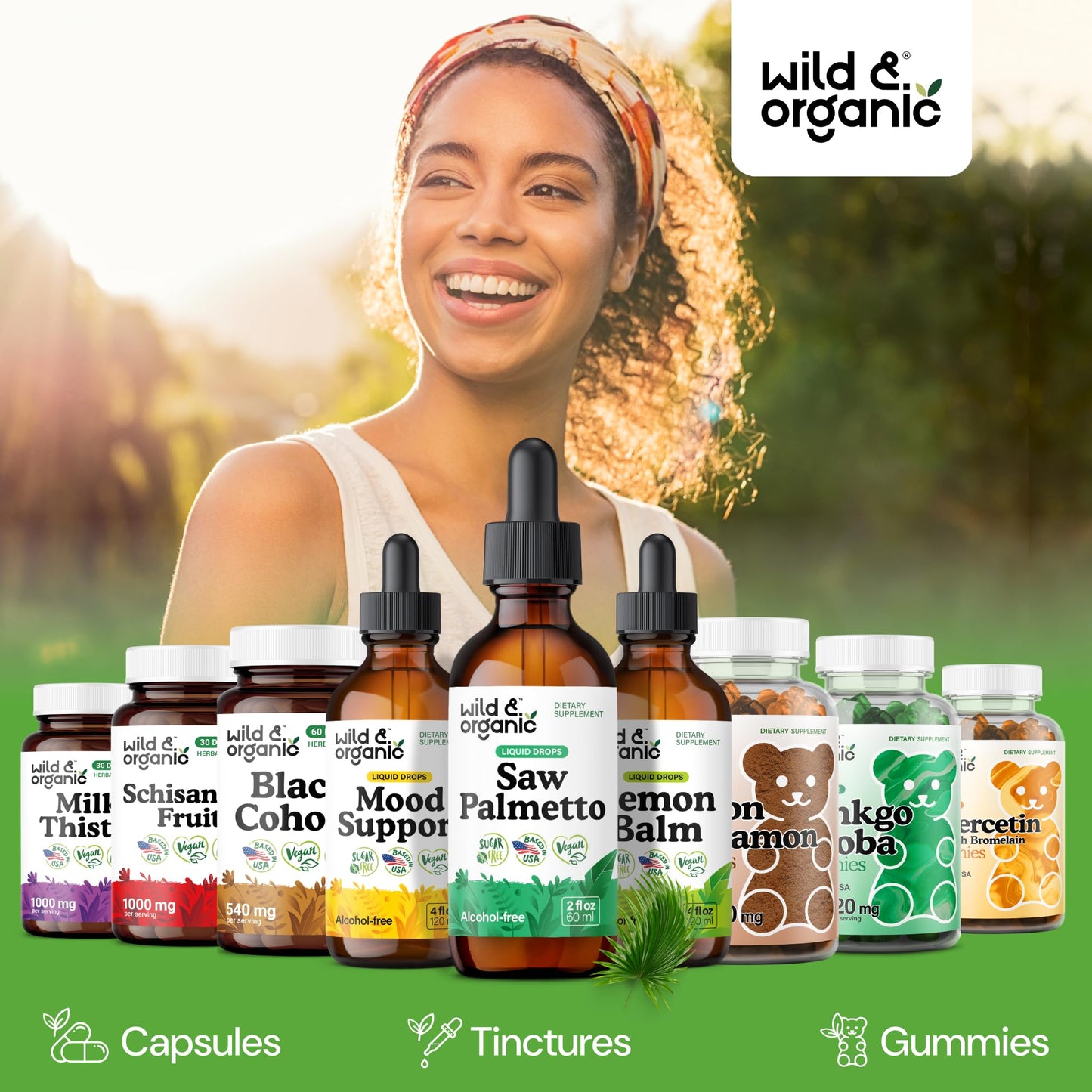 Wild & Organic Saw Palmetto for Men & Women - Urinary Tract & Hair Support - Saw Palmetto Extract Liquid Drops - Add to Tea - Serenoa Repens Berries Supplement - Vegan, Sugar & Alcohol-Free - 4 fl oz