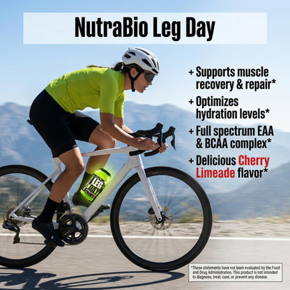 NutraBio Leg Day Intra Workout Powder – Advanced Carb Supplement with Cluster Dextrin & Electrolytes – Carb Powder with EAAs/BCAAs – Cyclic Dextrin for Performance – Cherry Lime, 20 Servings