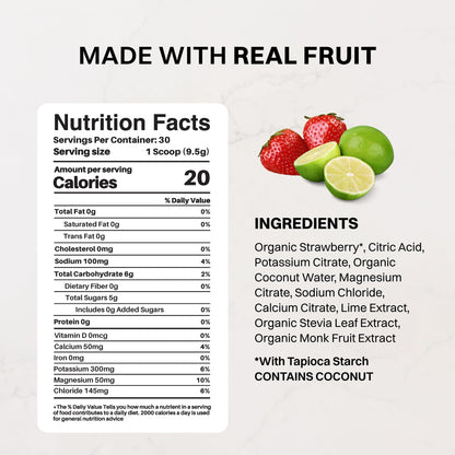 Blue Hawaiian Electrolytes Drink Mix | 30 Servings | Organic Coconut Water, Spirulina & 5 Key Electrolytes