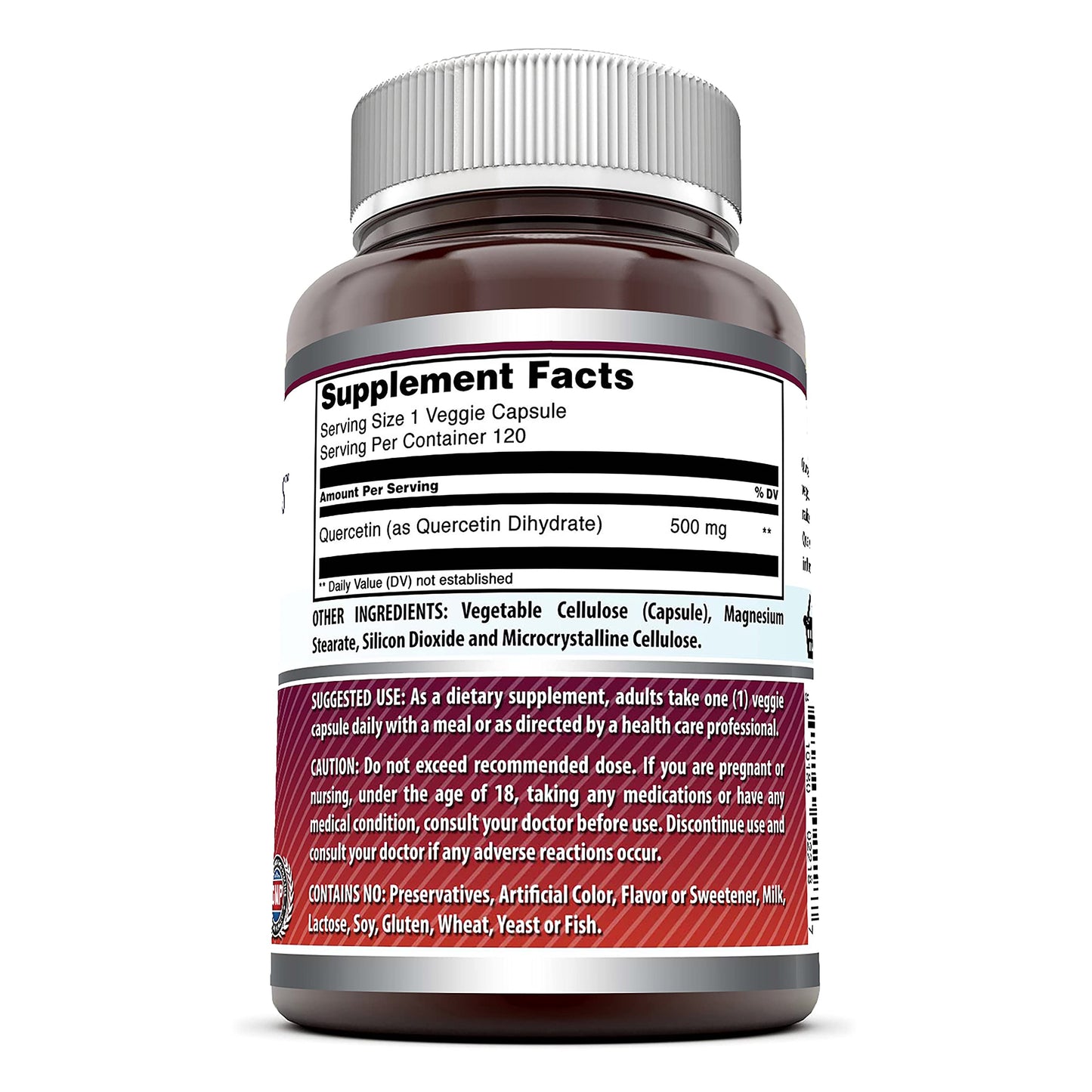 Amazing Formulas Quercetin 500mg Veggie Capsules Supplement | Non-GMO | Gluten Free | Supports Overall Health & Well Being (240 Count)