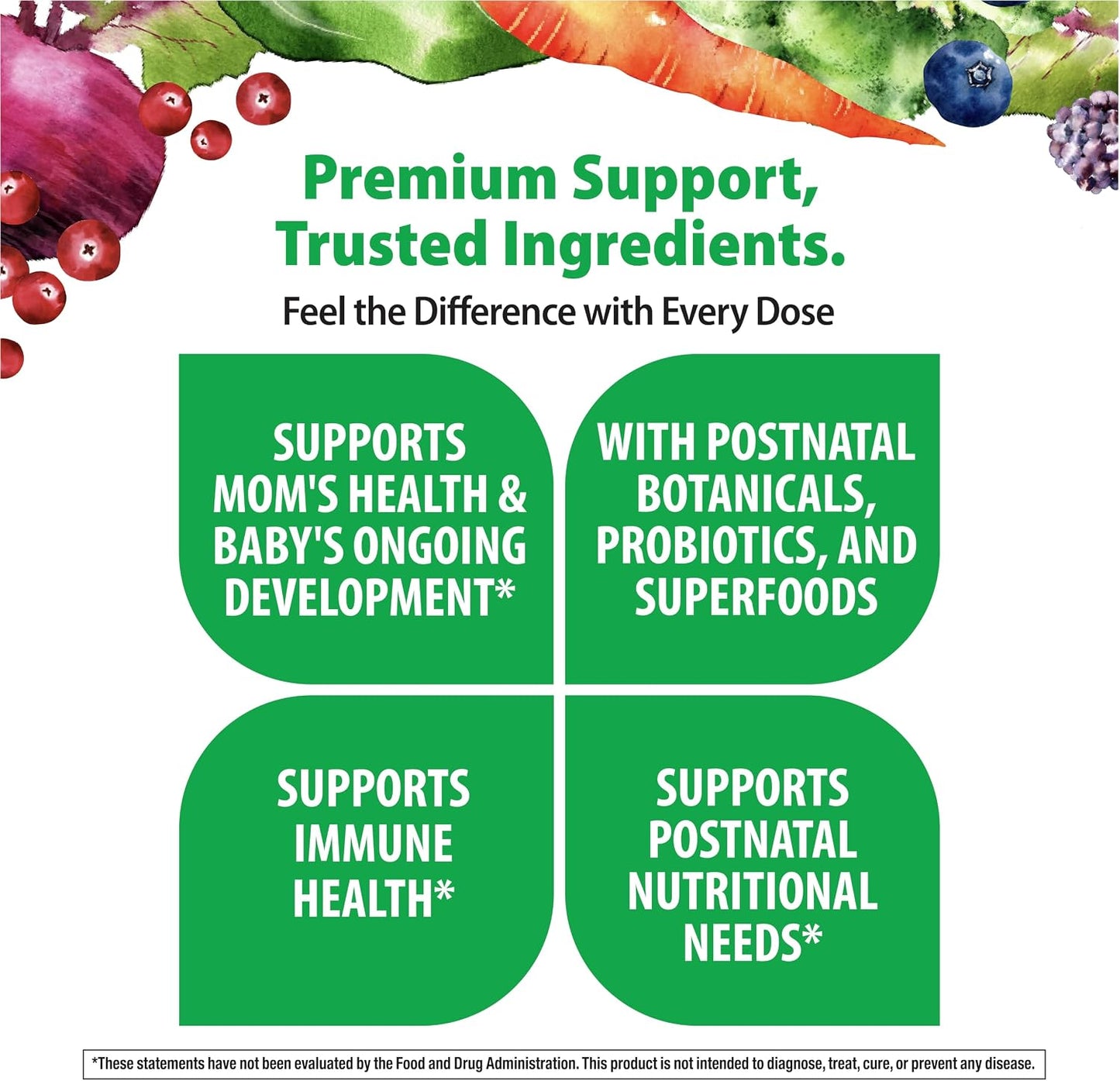 Rainbow Light Postnatal Multivitamin for Women | 120 Capsules | Supports Mom’s Health & Baby’s Development | with Vitamin C and Zinc | Superfoods Blend & Probiotics