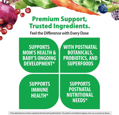 Rainbow Light Postnatal Multivitamin for Women | 120 Capsules | Supports Mom’s Health & Baby’s Development | with Vitamin C and Zinc | Superfoods Blend & Probiotics