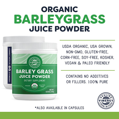 Vimergy USDA Organic Barley Grass Juice Powder, 62 Servings – Super Greens Powder
