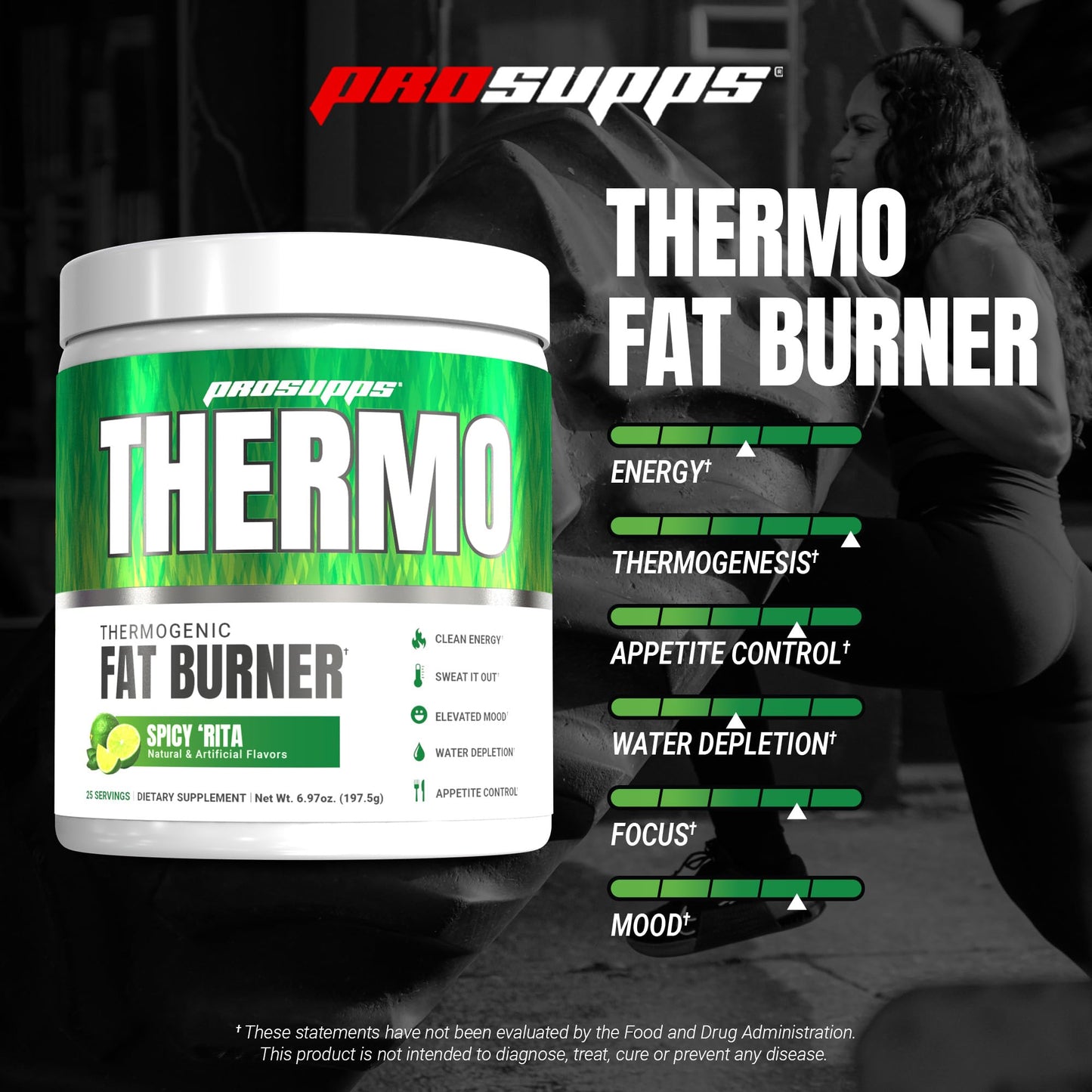 ProSupps Thermogenic Fat Burner Powder, Spicy Rita - Weight Loss & Metabolism Booster Pre Workout Supplement for Women & Men - Supports Appetite Control & Boosts Energy - Gluten-Free - 25 Servings