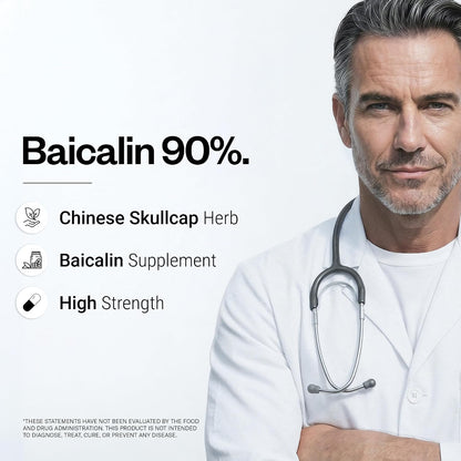 Supersmart - 90% Baicalin 500mg per Day (Scutellaria Baicalensis) - Chinese Skullcap Extract Supplement | Non-GMO & Gluten Free - 60 Vegetarian Capsules