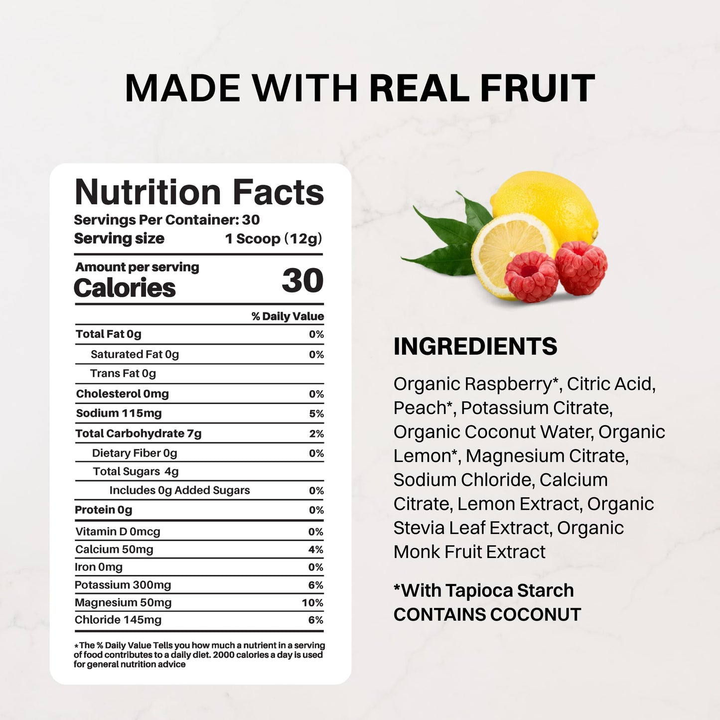 Blue Hawaiian Electrolytes Drink Mix | 30 Servings | Organic Coconut Water, Spirulina & 5 Key Electrolytes