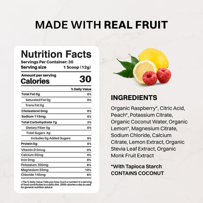 Blue Hawaiian Electrolytes Drink Mix | 30 Servings | Organic Coconut Water, Spirulina & 5 Key Electrolytes