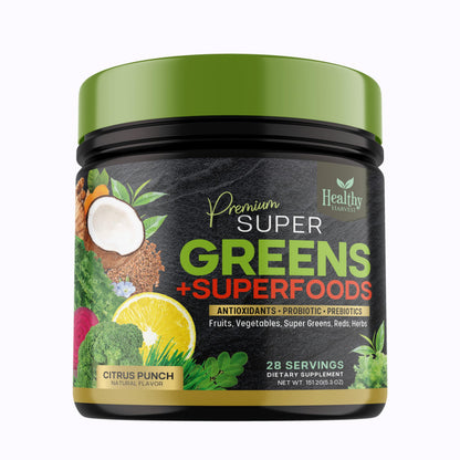 Greens Powder Superfood Supplement - Super Green Reds Smoothie Mix Blend with Spirulina