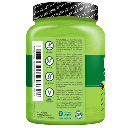 NATURELO Vegan Plant Protein Powder - Vanilla and Chocolate Bundle - 40 Servings