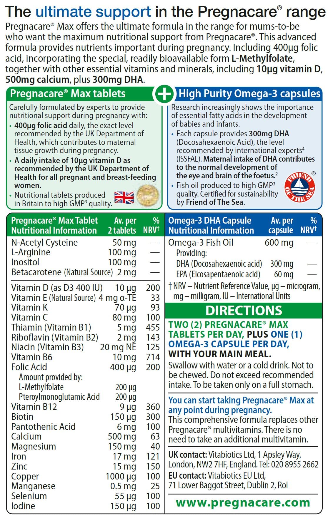 Pregnacare Max, White, 84 Count (Pack of 1)