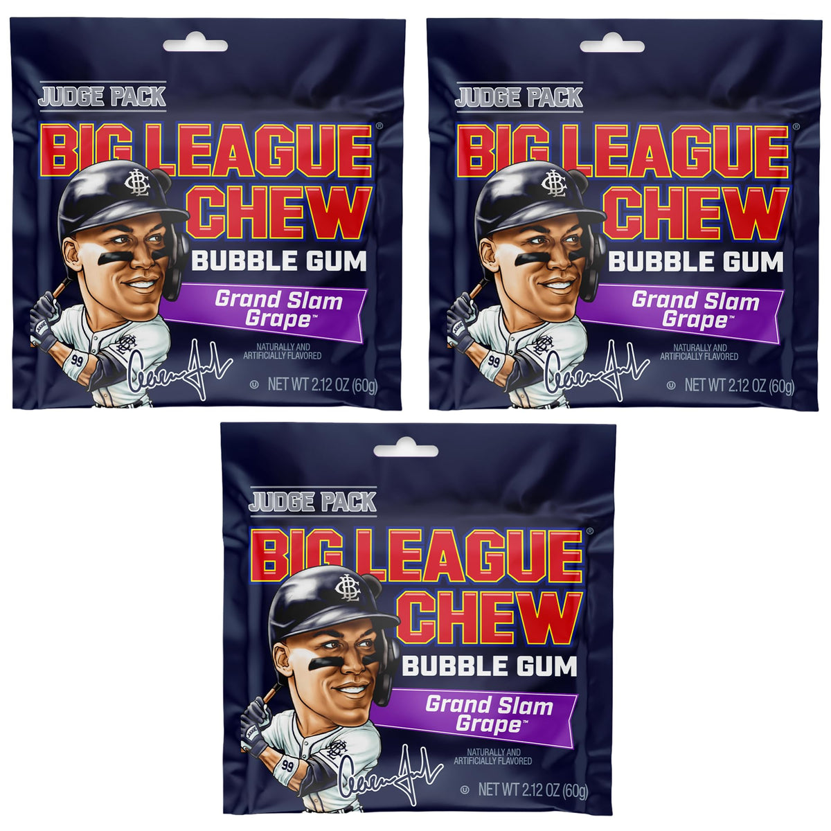 Big League Chew Original - Chewing Bubble Gum Pack of 3, 2.12 oz