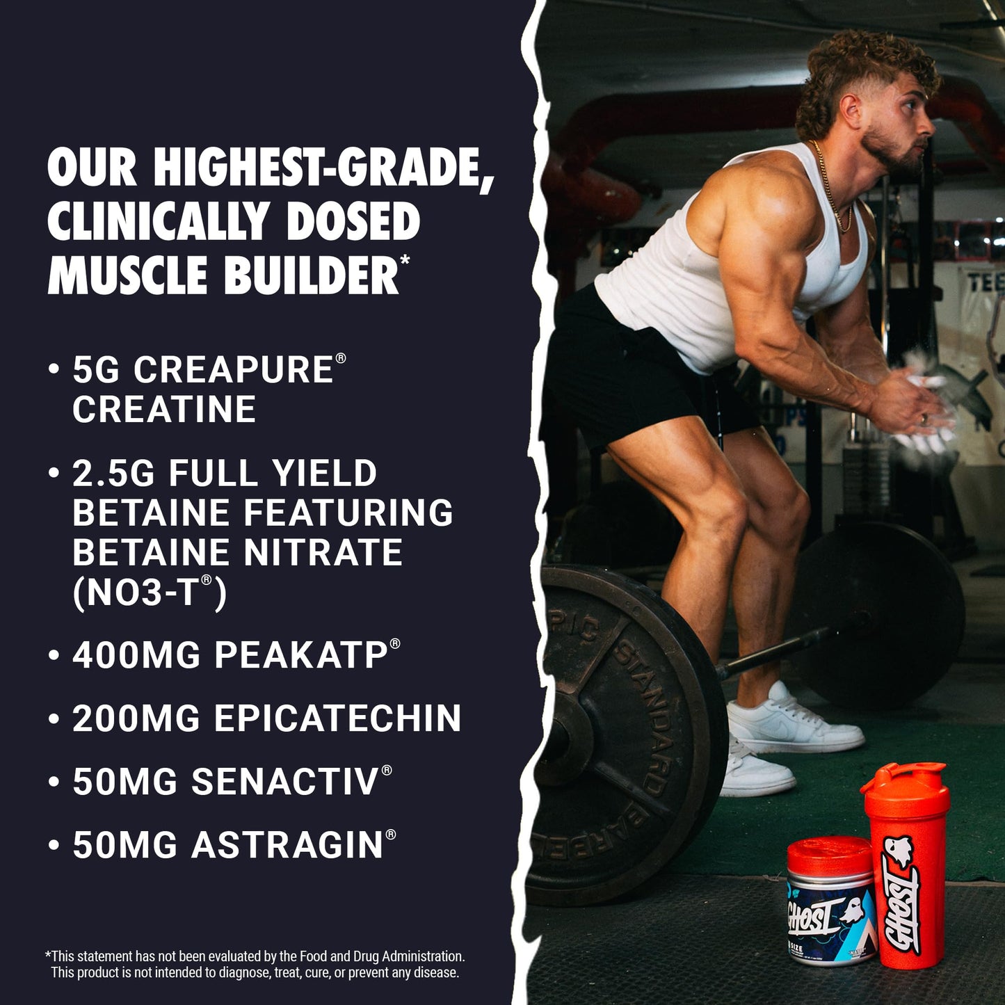 GHOST Size Muscle Builder Dietary Supplement - Cherry Limeade, 30 Servings – Support Muscle Growth & Strength Building for Men & Women - Creatine & Betaine - Free of Sugar & Gluten