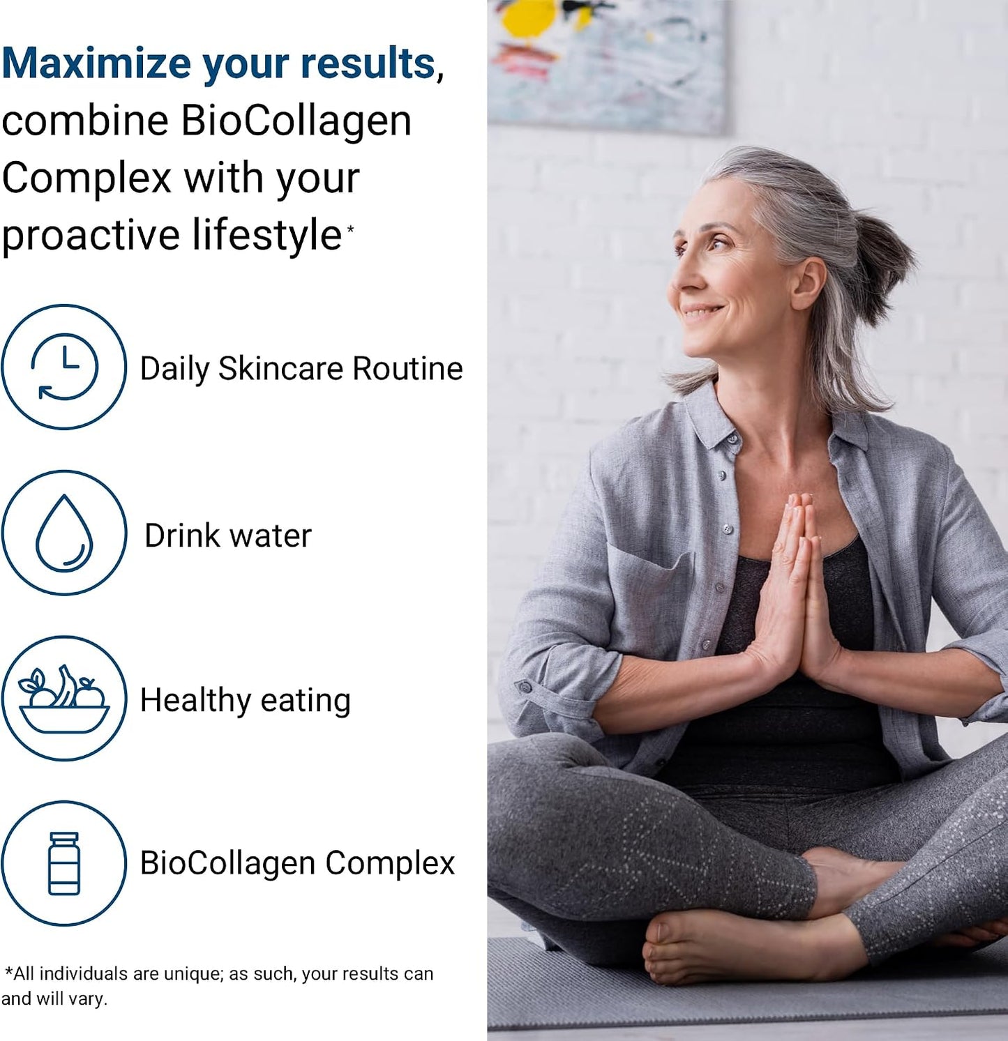 ActivatedYou BioCollagen Complex Plant-Based Collagen for Women & Men - Designed to Promote Skin Firmness, Muscle Strength & Hair Volume, 2 Daily Capsules Supports Youthful Appearance & Joint Mobility