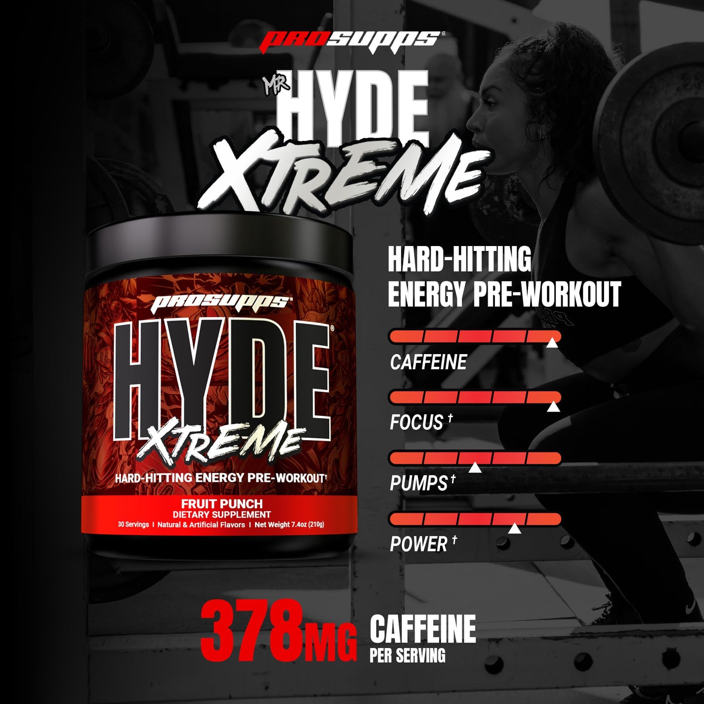 ProSupps Mr. Hyde Xtreme Pre Workout Powder with Creatine, Beta Alanine & Caffeine – Extreme Energy, Pumps, Focus & Performance - Fitness & Gym Supplements for Men & Women (Pixie Dust, 30 Servings)