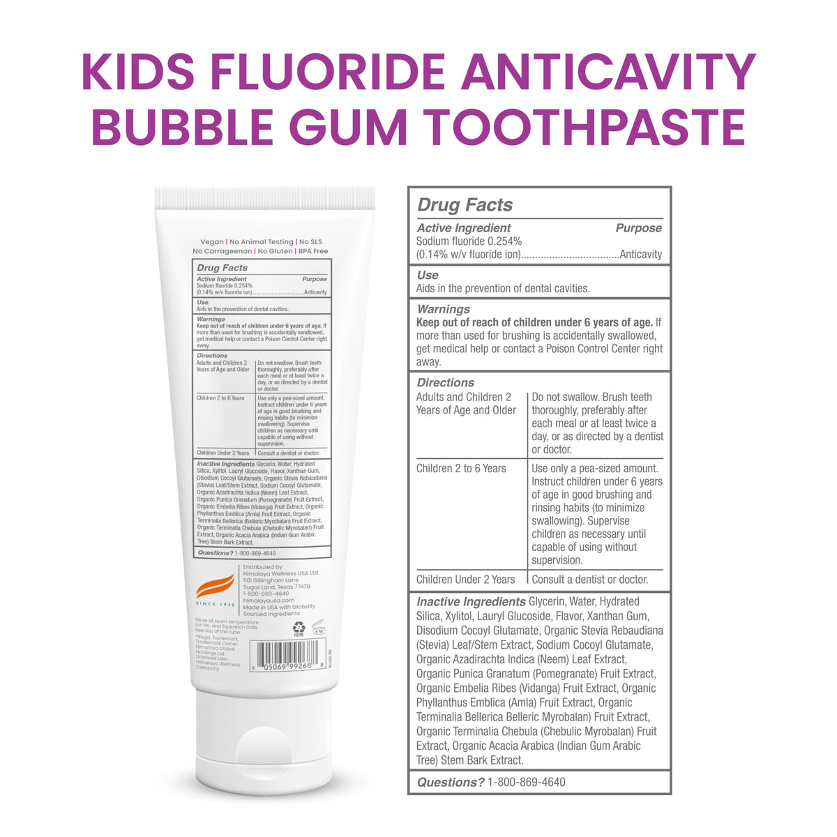 Himalaya Botanique Anticavity Fluoride Toothpaste, Fluoride with Multi-Benefit Support, Fights Cavities, Strengthens Enamel, Promotes Remineralization, Mint Flavor, 4 oz.