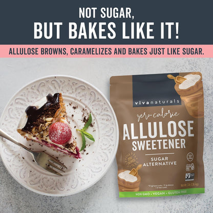 Viva Naturals Allulose Sweetener, 3 lb – Zero Calorie Sugar Alternative, Clean Sweet Taste, No Aftertaste, Ideal for Baking & Sweetening, Keto Friendly, Non-GMO