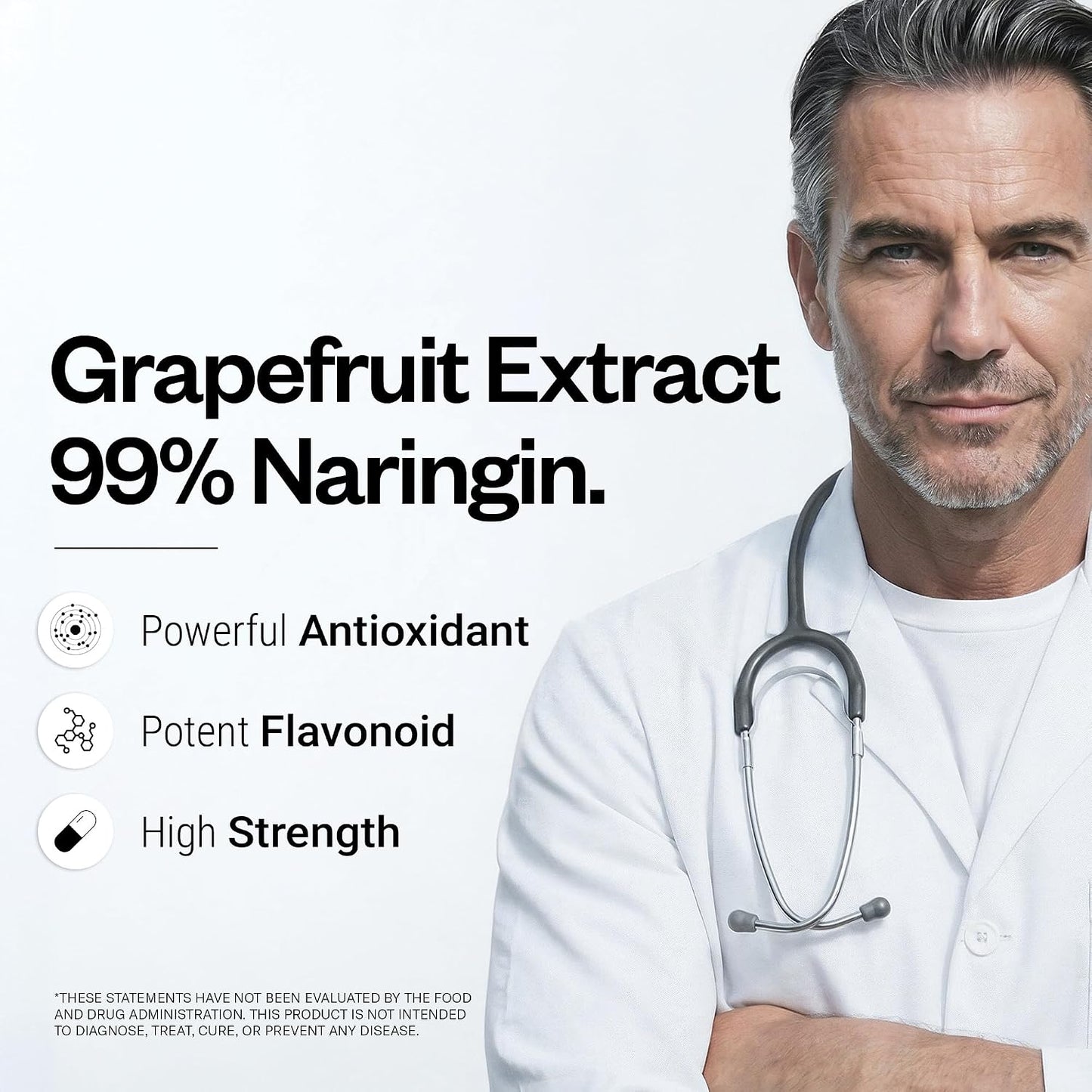 Supersmart - Grapefruit Extract 600mg per Day (99% Naringin) - High Potency GSE Supplement | Non-GMO & Gluten Free - 60 Vegetarian Capsules
