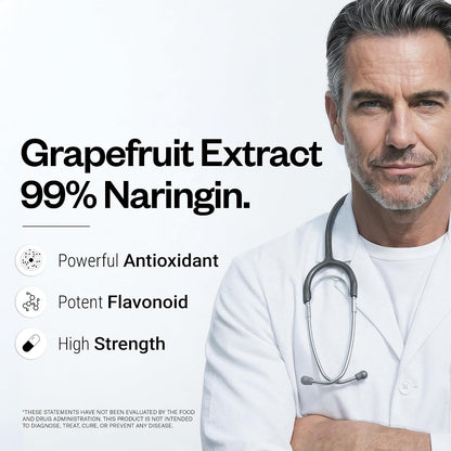 Supersmart - Grapefruit Extract 600mg per Day (99% Naringin) - High Potency GSE Supplement | Non-GMO & Gluten Free - 60 Vegetarian Capsules