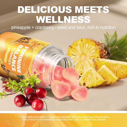 Migcopat Premium Feminine Balance Gummies, Women’s Health Probiotics - 100 Billion CFU Probiotics - Immune Support, Gut Health, Hormone Balance, PH Balance Vitality, Pineapple Flavor, 60 Count